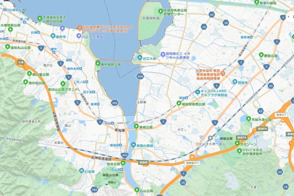 琵琶湖南端地図